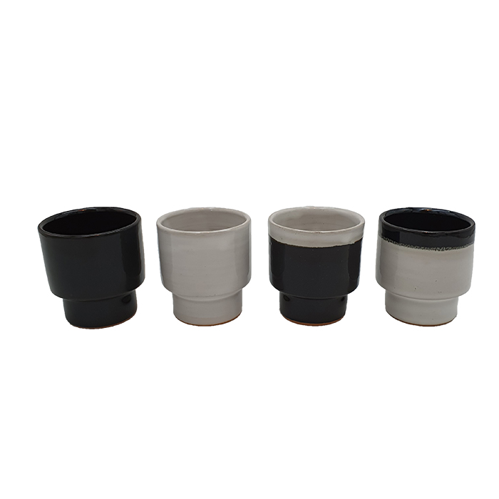 Cup-candleholder-pot Wide 2tone white/bl